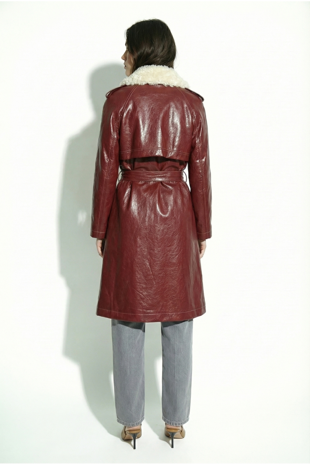 Trench Vinyle Bordeaux fabriqué en Italie