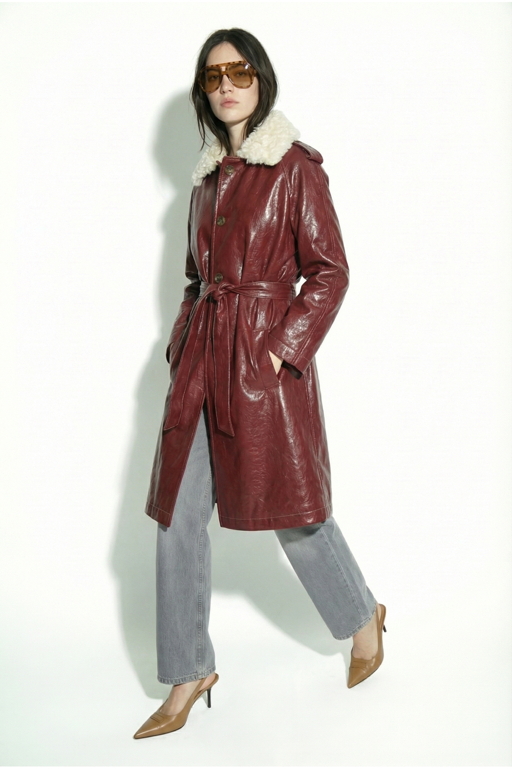 Trench Vinyle Bordeaux fabriqué en Italie