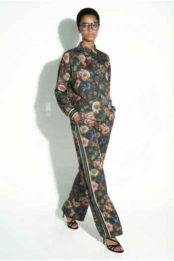 Pantalon Charlie Flower bordeaux fabriqué en Italie