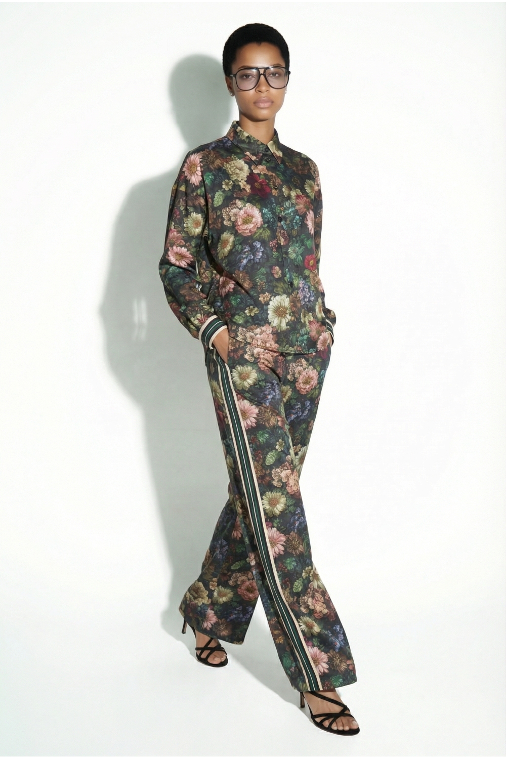 Pantalon Charlie Flower bordeaux fabriqué en Italie