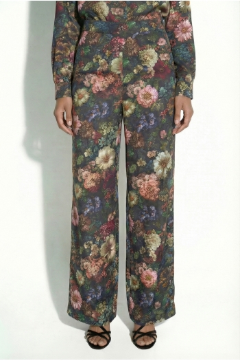 Pantalon Charlie Flower bordeaux fabriqué en Italie