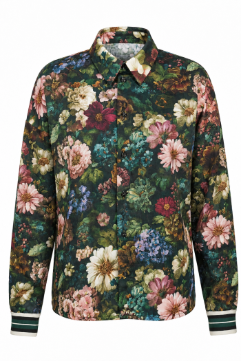 Chemise Irina Flower Bordeaux fabriquée en Italie