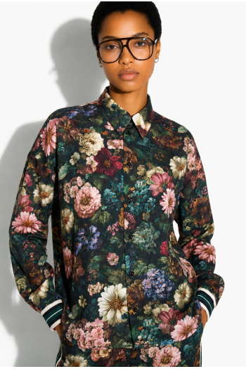 Chemise Irina Flower Bordeaux fabriquée en Italie