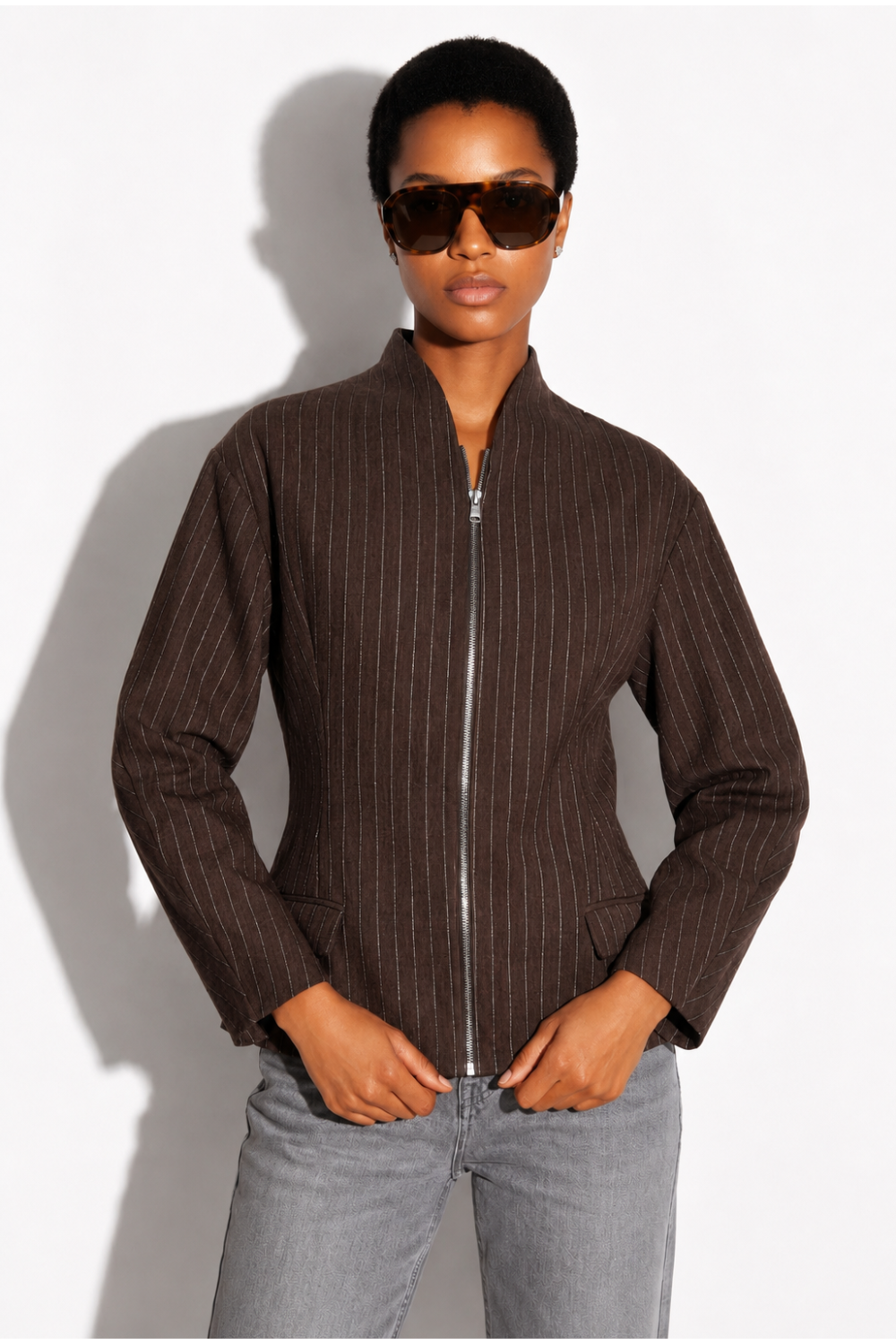 Malia Maura Chocolate Jacket, Made in Italy