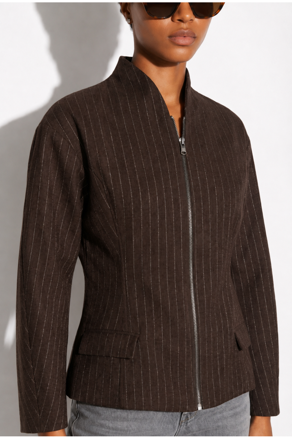 Malia Maura Chocolate Jacket, Made in Italy