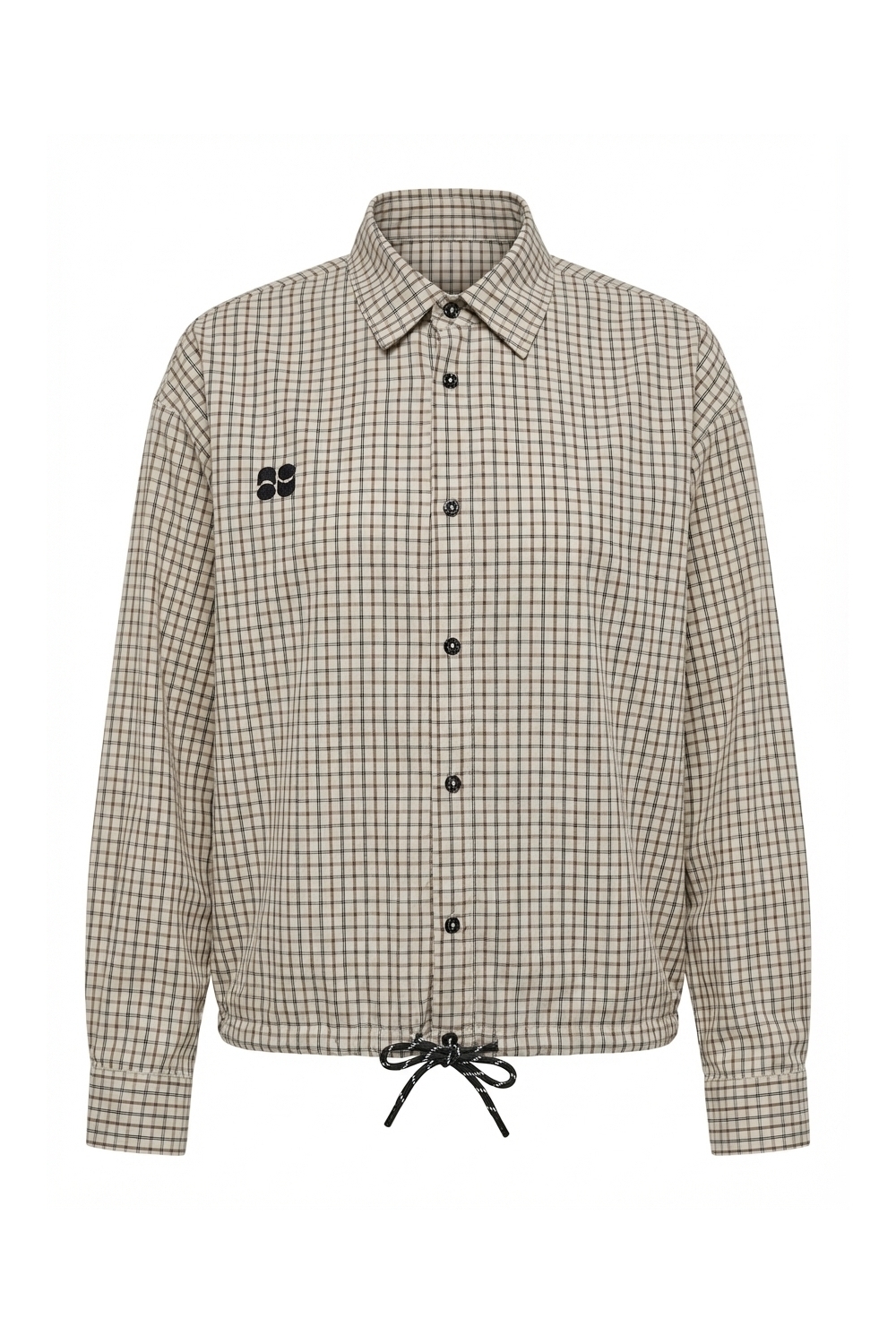 Chemise Clio Boxy à carreaux beige fabriqué en Italie