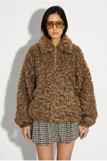 Bomber Nahia Fancy fur beige fabriqué en Italie.