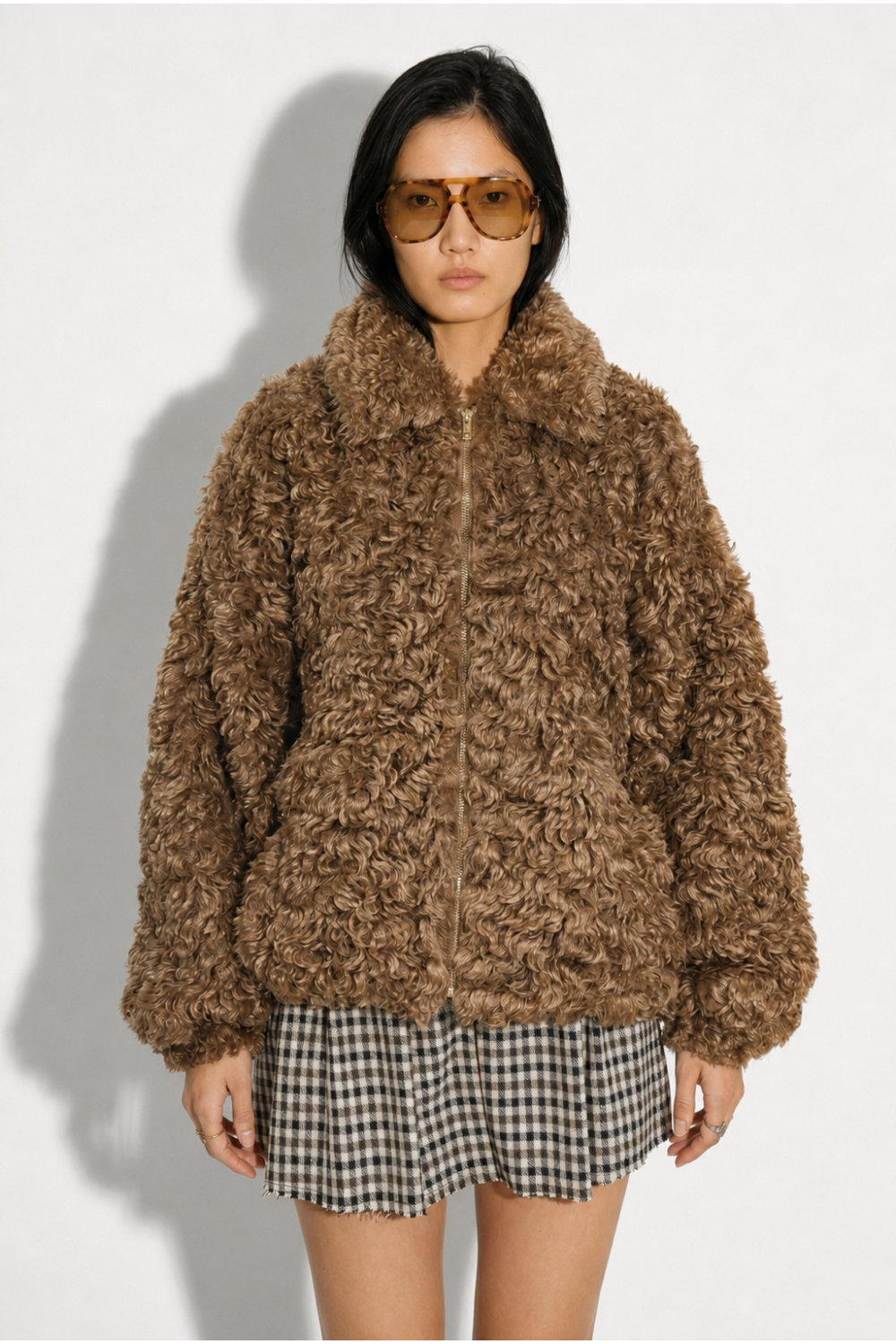 Bomber Nahia Fancy fur beige fabriqué en Italie.