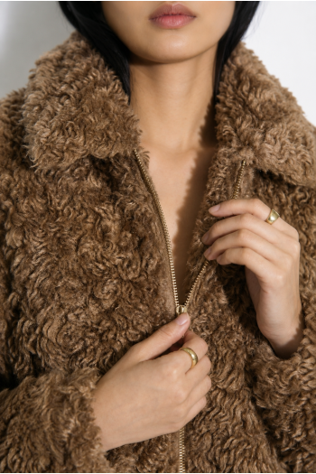 Bomber Nahia Fancy fur beige fabriqué en Italie.