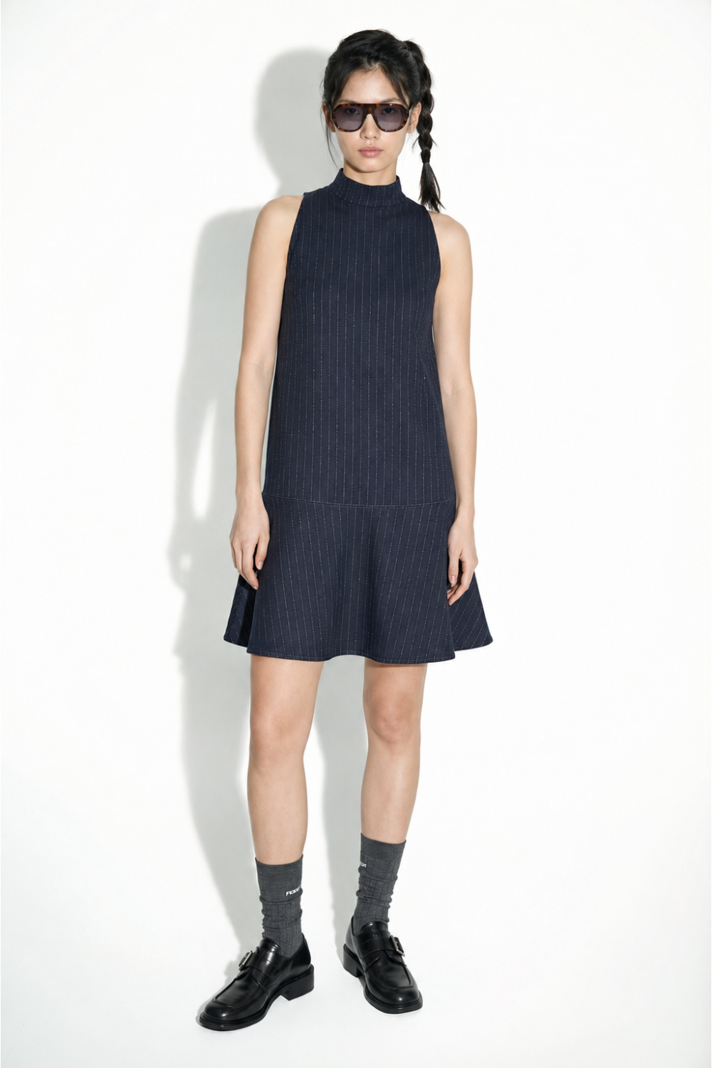 Dress Blake Maura Navy fabriquée en Italie.
