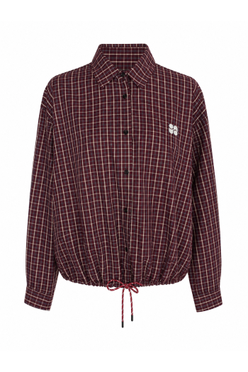 Chemise Clio Boxy à carreaux bordeaux fabriquée en Italie