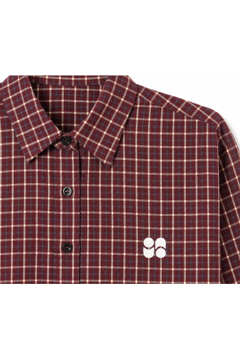 Chemise Clio Boxy à carreaux bordeaux fabriquée en Italie
