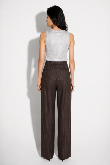 Pantalon Astrid Goccoa Story chocolat fabriqué en Italie