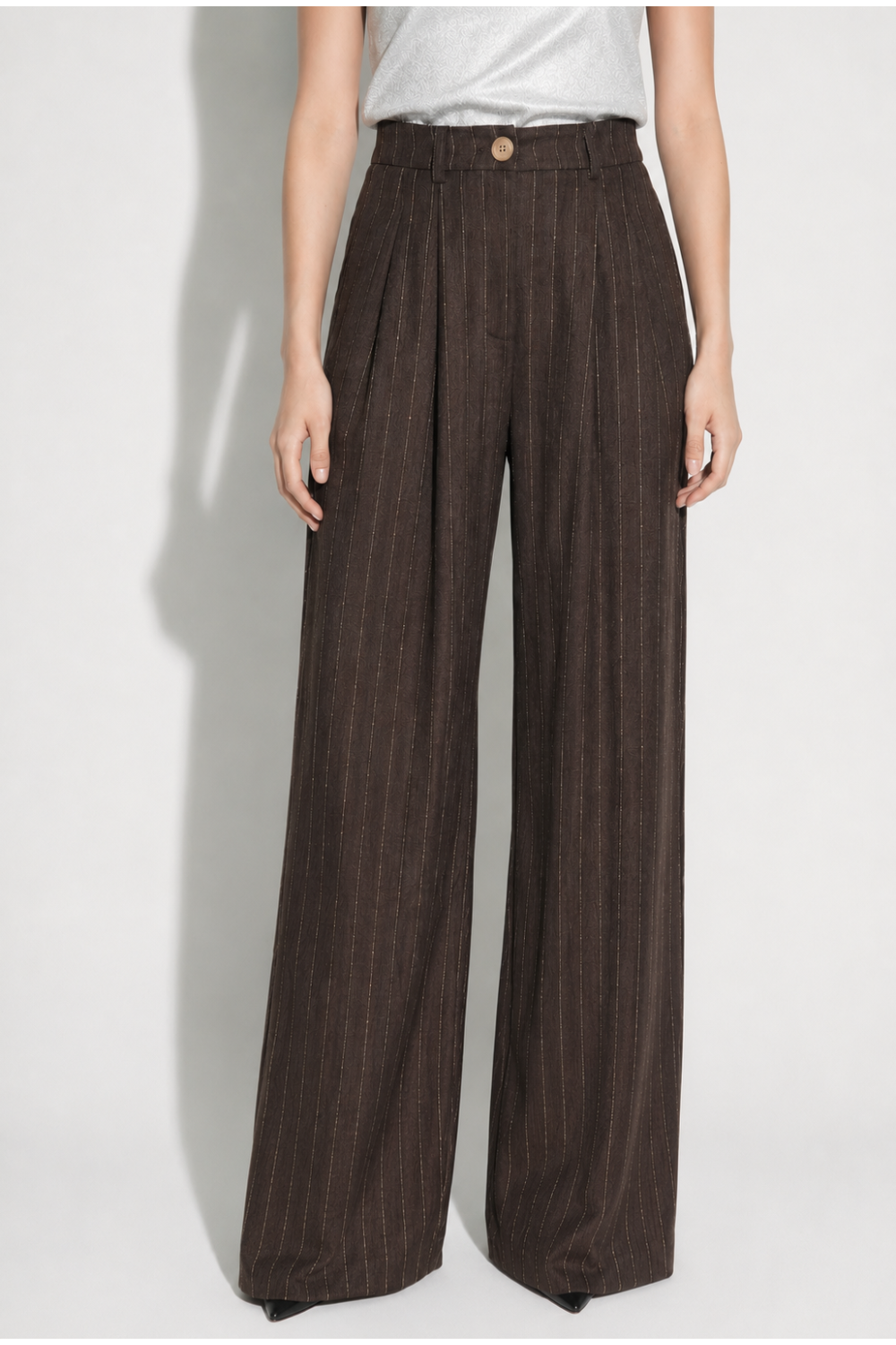 Pantalon Astrid Goccoa Story chocolat fabriqué en Italie