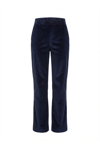 Pantalon Anja Smoking velour Navy fabriqué en Italie
