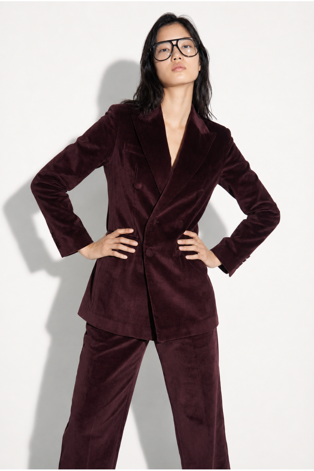 Blazer Yves smoking velour chocolat fabriqué en Italie