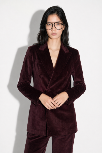 Blazer Yves smoking velour chocolat fabriqué en Italie