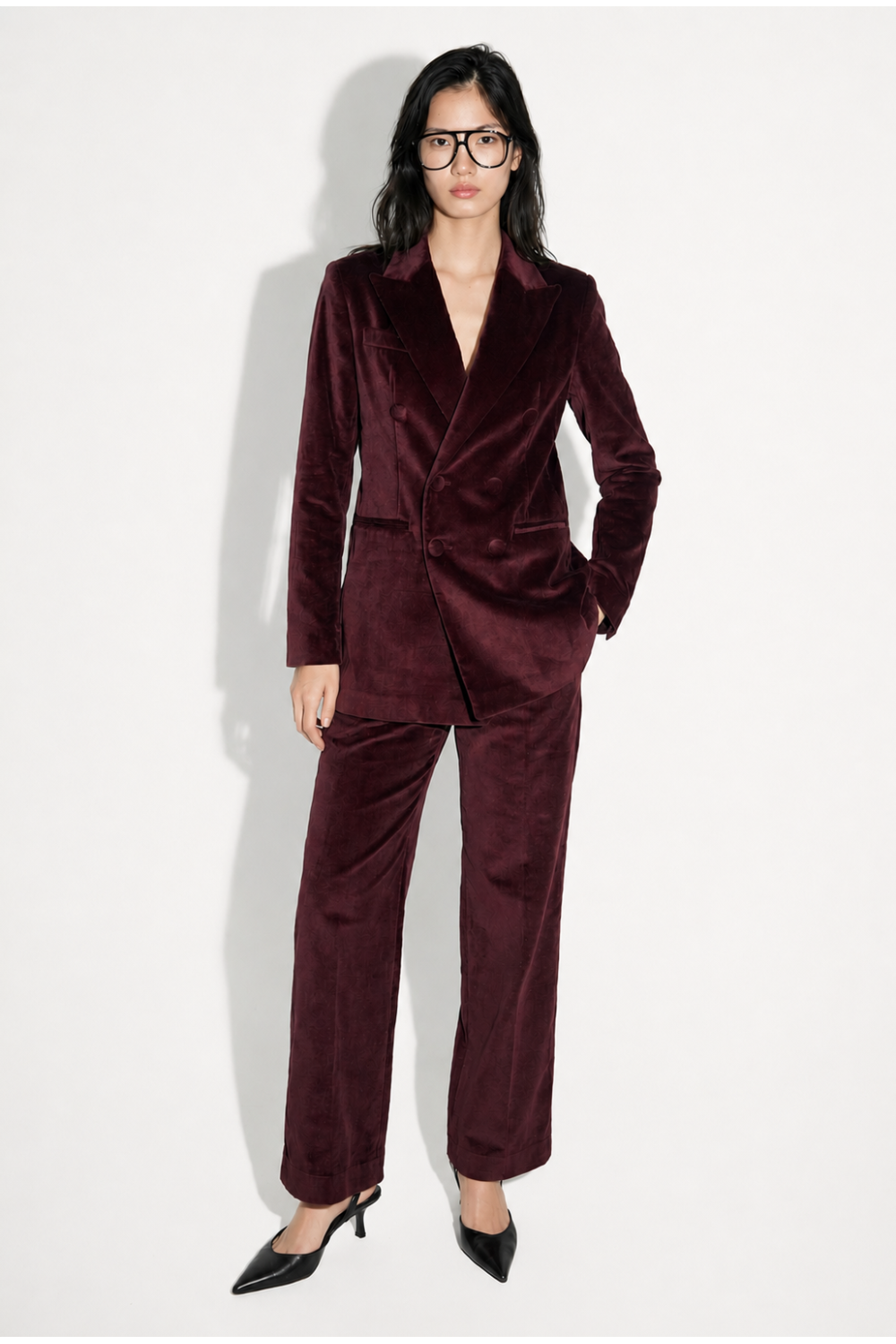 Blazer Yves smoking velour chocolat fabriqué en Italie