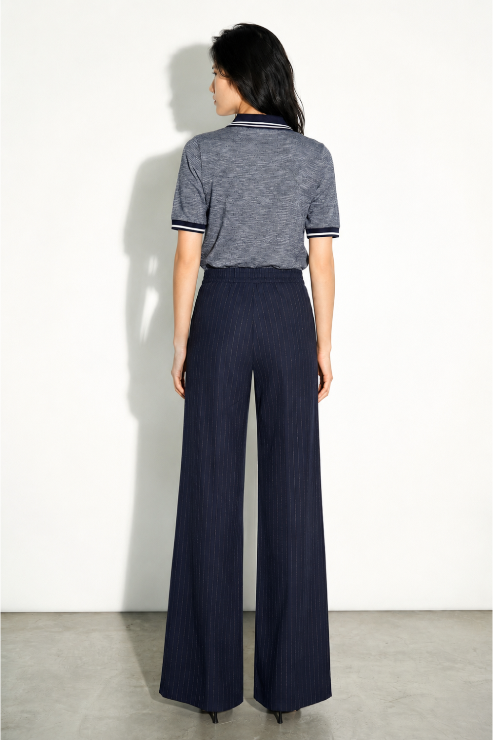 Charlie Maura-broek in marineblauw, gemaakt in Italië
