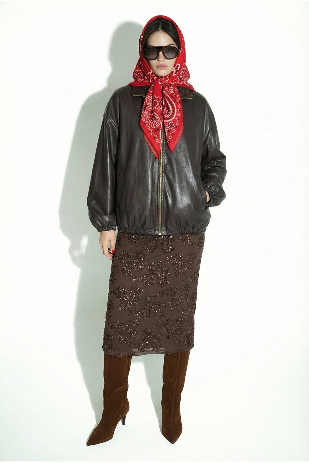 FOULARD HERA PRINT FOULARD ROUGE