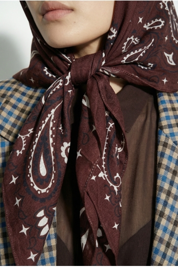 Foulard Hera print chocolat fabriqué en Italie
