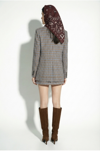 Hera scarf with chocolate print, made in Italy