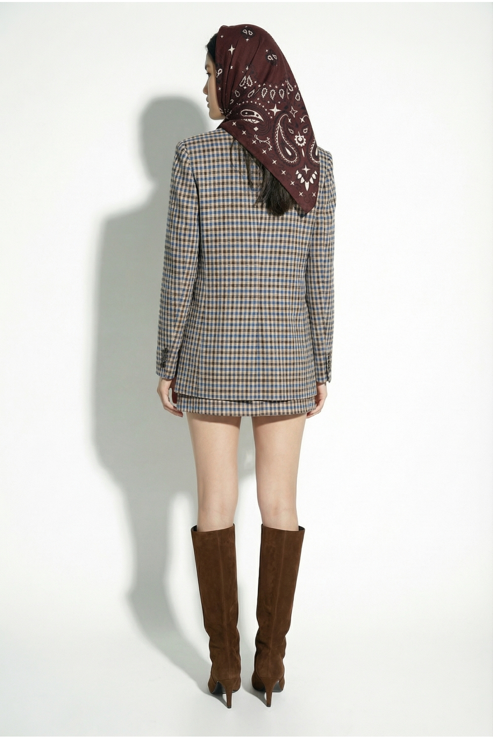 Hera scarf with chocolate print, made in Italy
