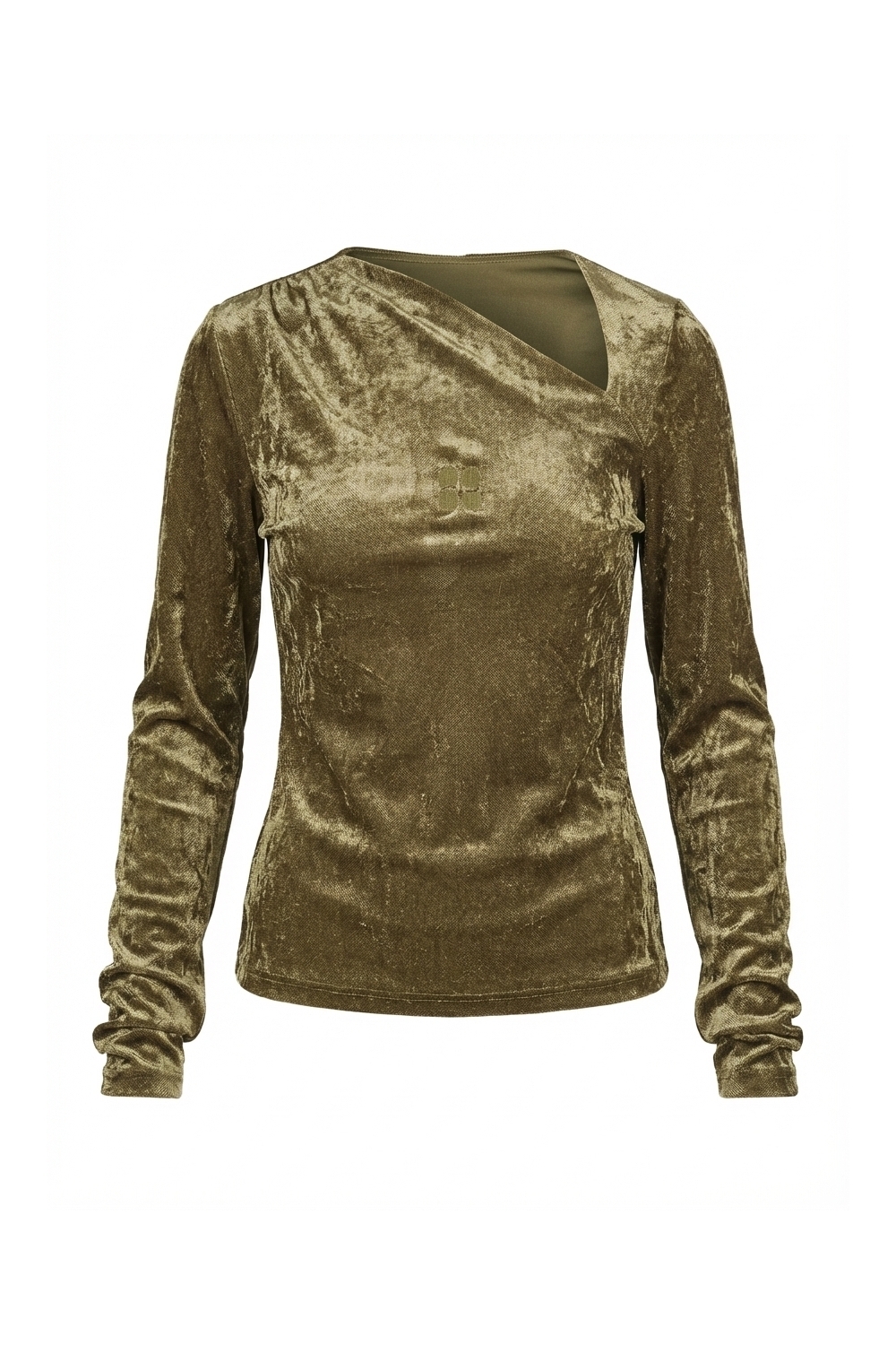 Blouse Lyra Velvet Alvaere kaki fabriquée en Italie