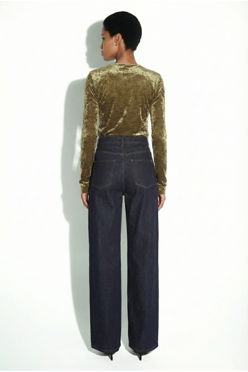 Blouse Lyra Velvet Alvaere kaki fabriquée en Italie