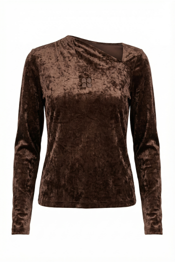 Blouse Lyra velvet Alvaere chocolat fabriqué en Italie