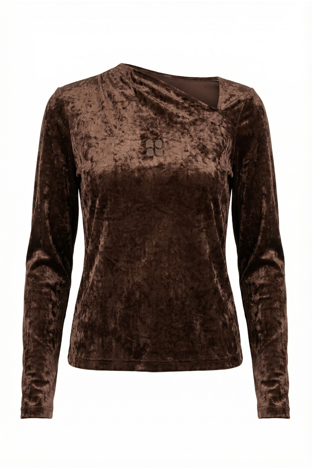Blouse Lyra velvet Alvaere chocolat fabriqué en Italie