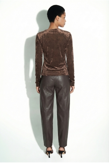 Blouse Lyra velvet Alvaere chocolat fabriqué en Italie