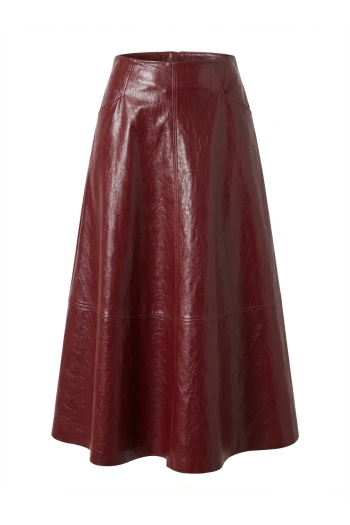 Maxi Skirt Vinyle bordeaux fabriquée en Italie