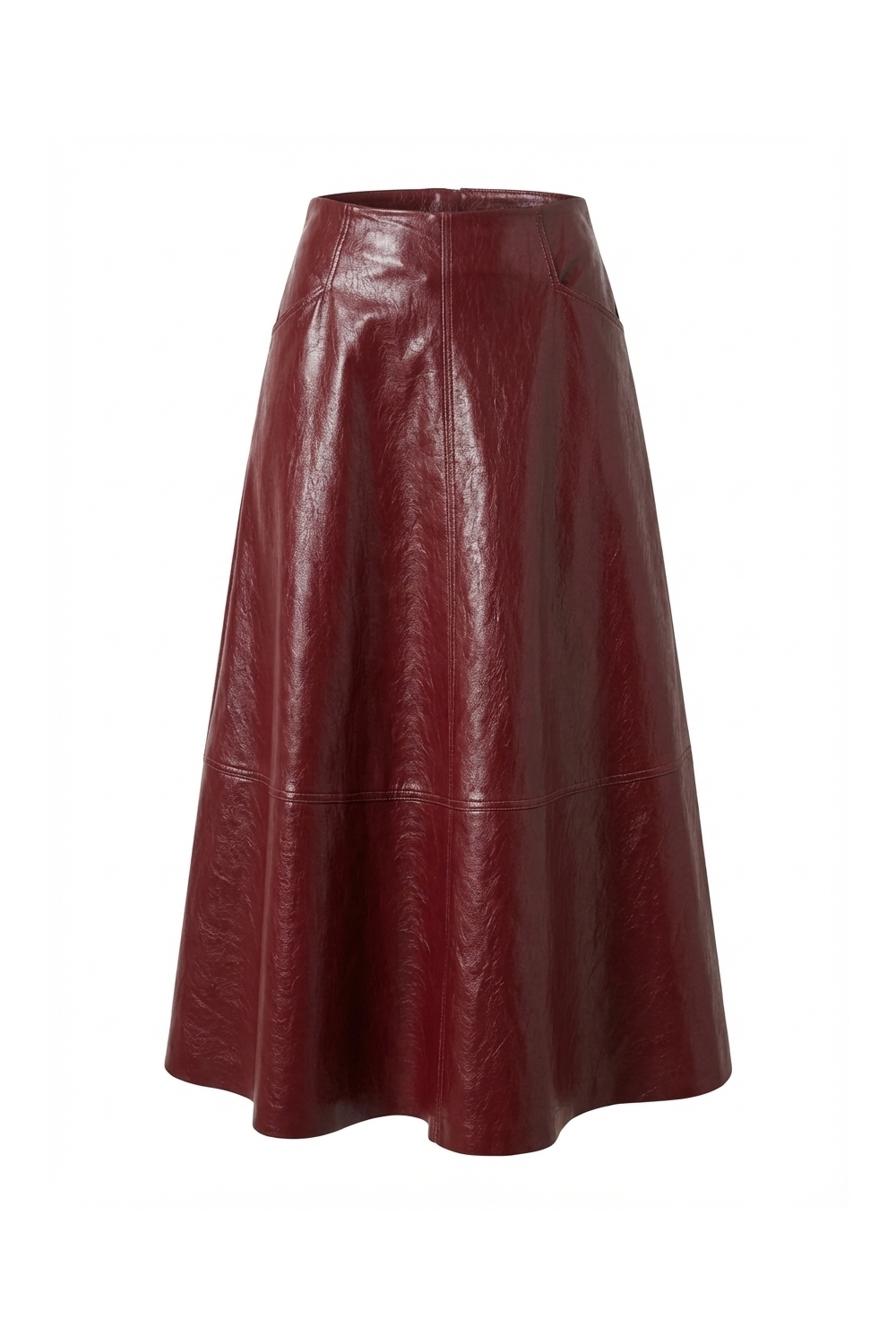 Maxi Skirt Vinyle bordeaux fabriquée en Italie