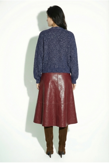 Maxi Skirt Vinyle bordeaux fabriquée en Italie