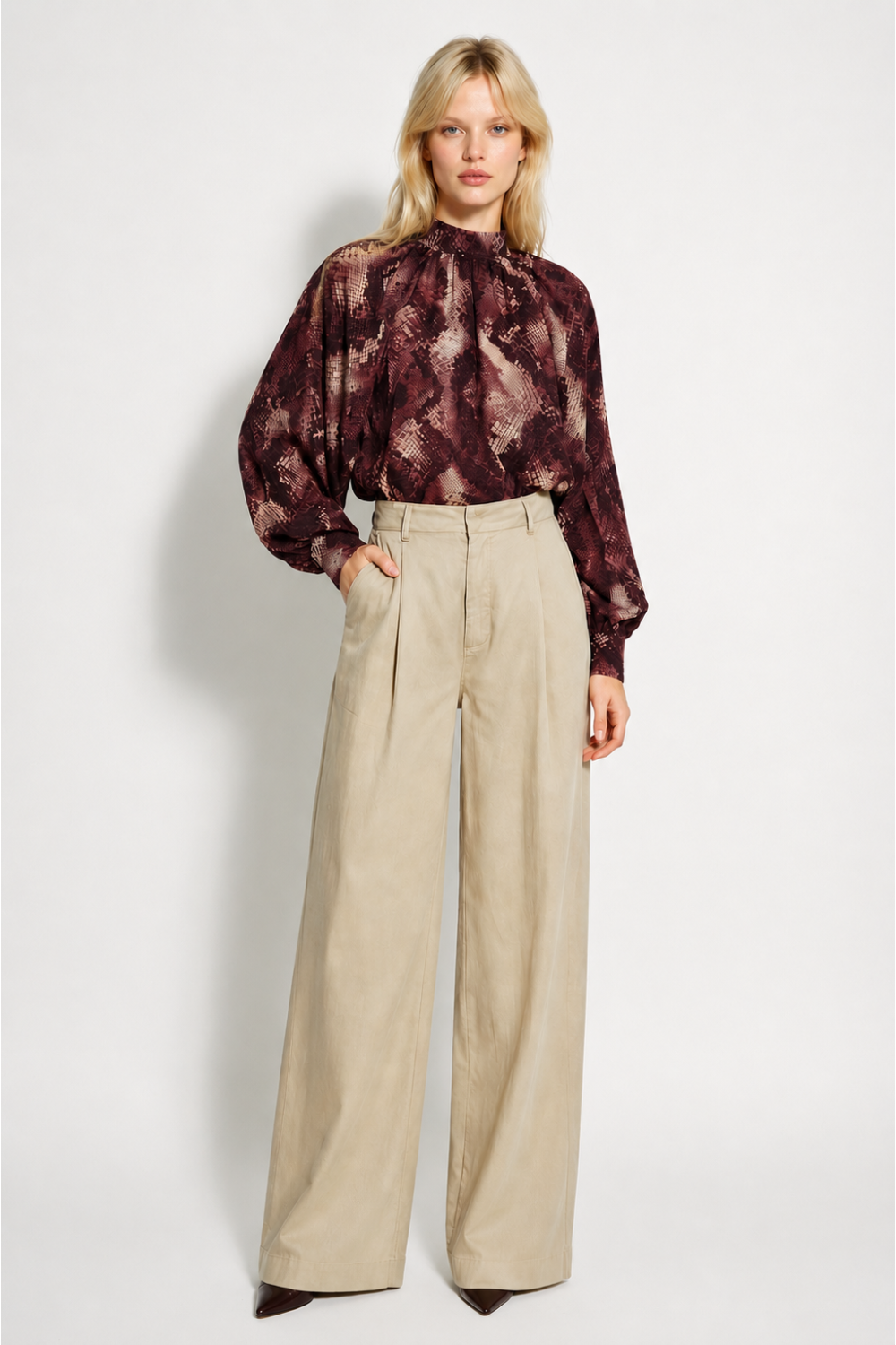 Pantalon Rio Lyocell beige fabriqué en Italie
