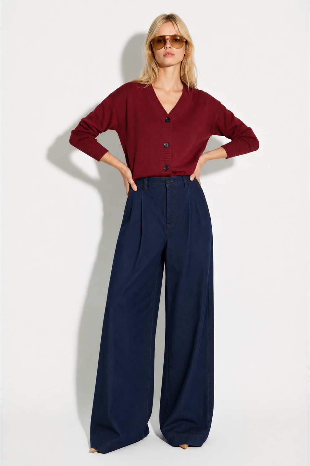 Pantalon Rio Lyocell Navy fabriqué en Italie