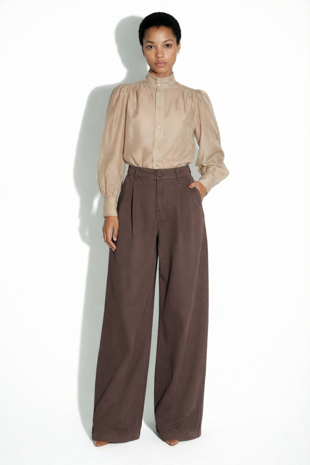 Pantalon Rio Lycoell chocolat fabriqué en Italie