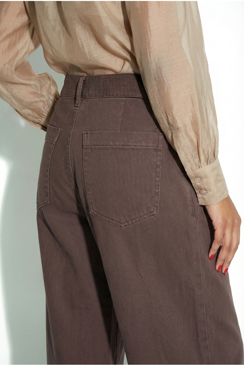Pantalon Rio Lycoell chocolat fabriqué en Italie