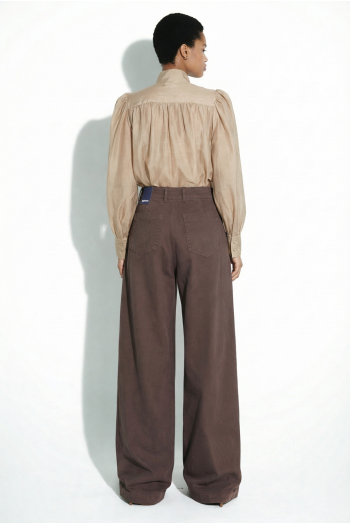Pantalon Rio Lycoell chocolat fabriqué en Italie