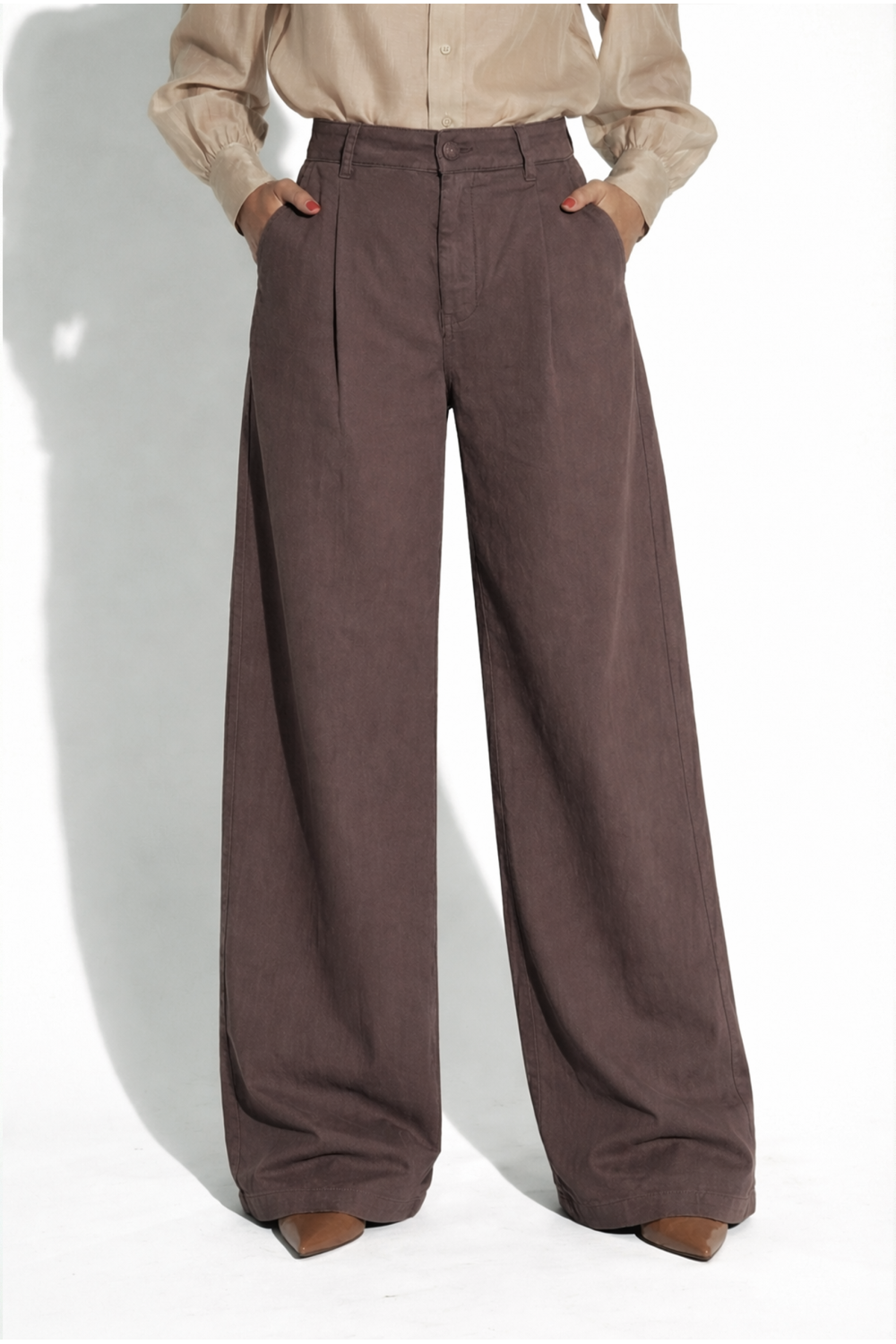 Pantalon Rio Lycoell chocolat fabriqué en Italie