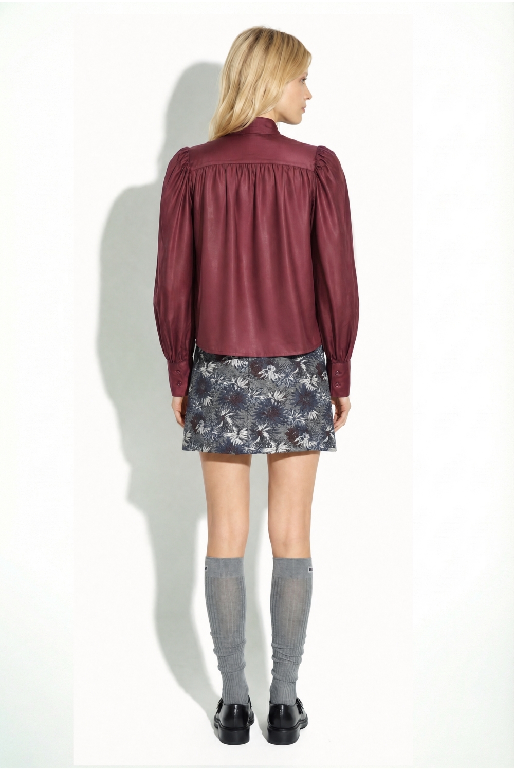 Chemise Anais voile bordeaux fabriqué en Italie
