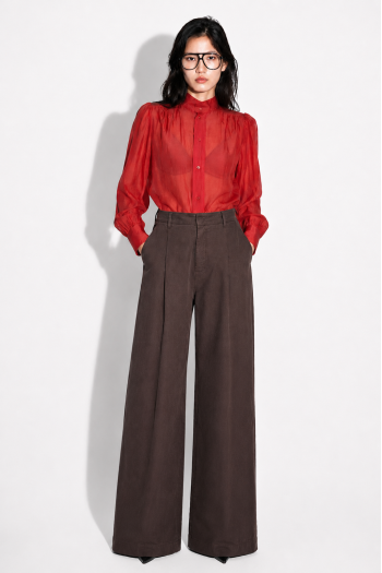 Chemise Anais voile rouge fabriquée en Italie