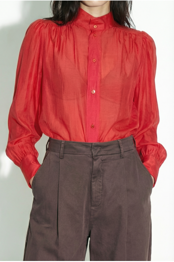Chemise Anais voile rouge fabriquée en Italie