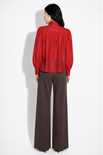 Chemise Anais voile rouge fabriquée en Italie