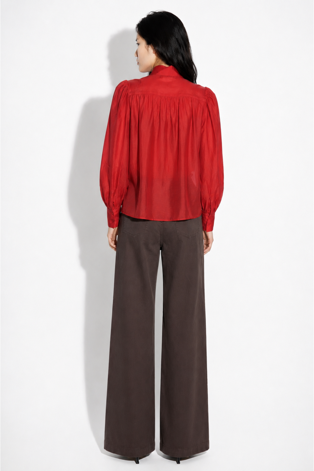 Chemise Anais voile rouge fabriquée en Italie