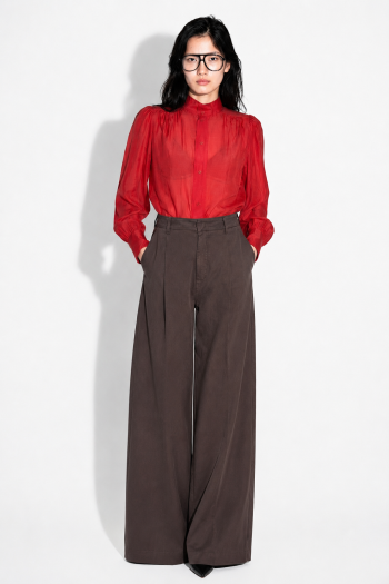 Chemise Anais voile rouge fabriquée en Italie