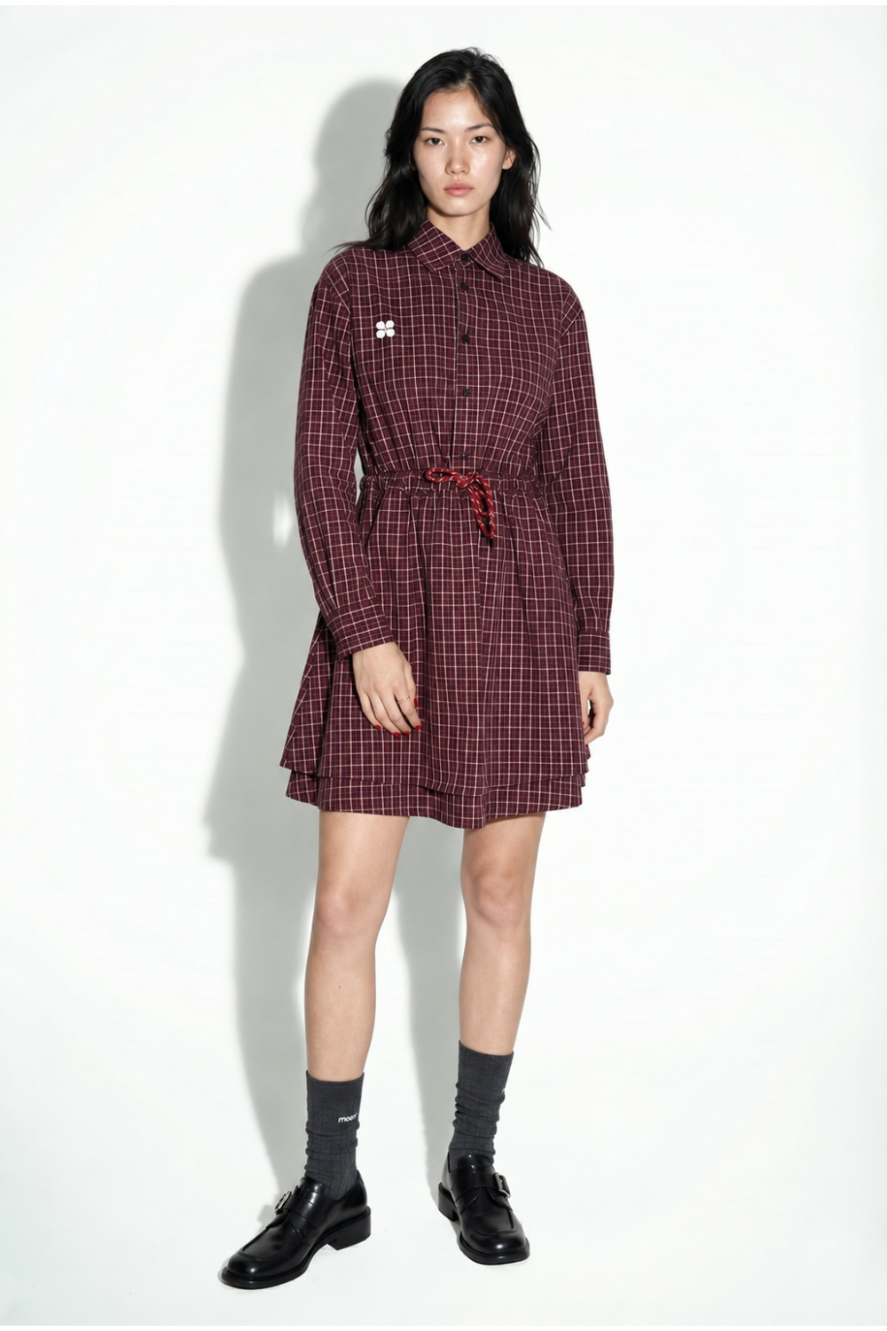 Dress Kris Collège à carreaux bordeaux fabriqué en Italie