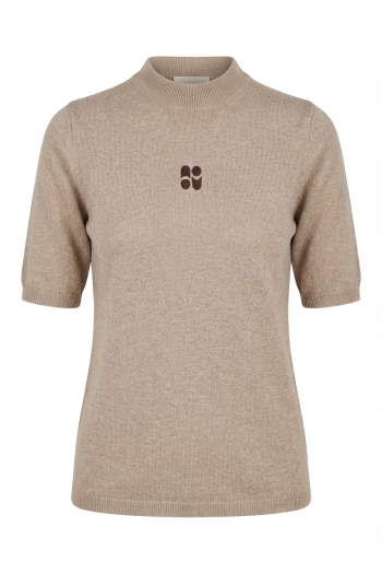 Maille Tia Col montant beige fabriqué en Italie