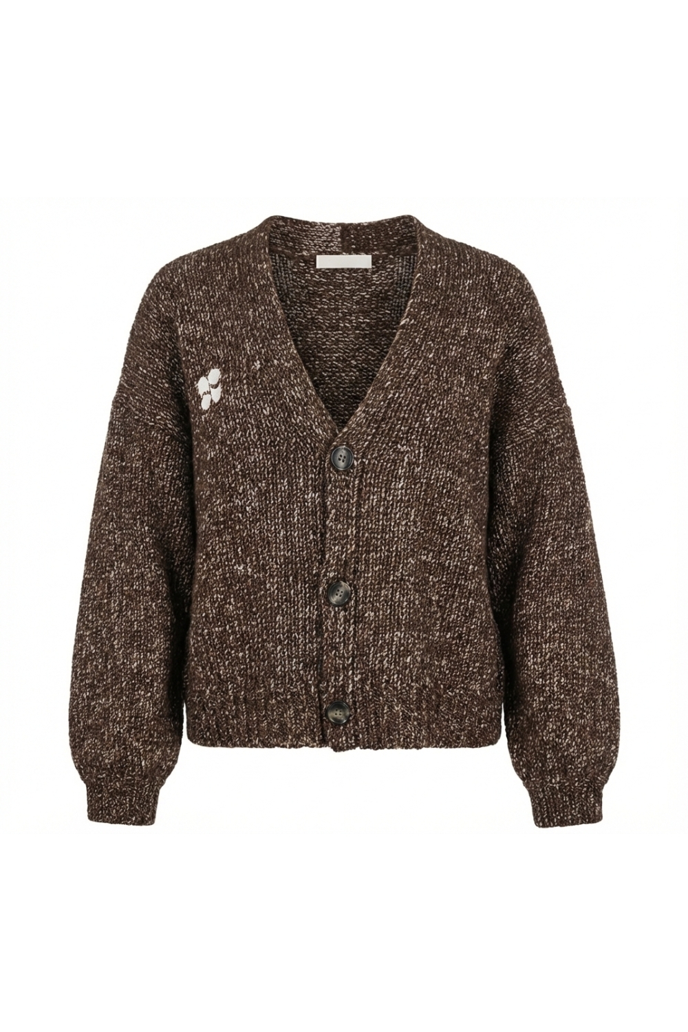 Cardigan Tilda chiné Twiggy chocolat fabriqué en Italie